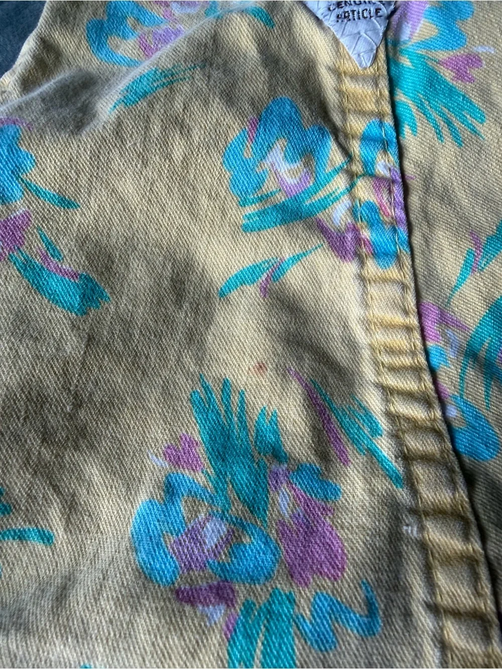 Vintage OshKosh B'gosh Pale Yellow Floral Girls' Overalls